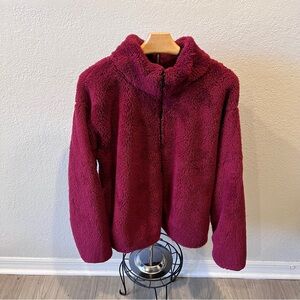PINK Victoria's Secret Maroon Teddy Jacket